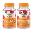 Elujõuline D3-vitamiin + K2-vitamiin Lapsed + Kaltsiummagneesium & Tsink Lapsed, Gummies Bundle - suurepärane maitse, vitamiinilisand, Gluteenivaba, GMO-vaba, närimiskumm