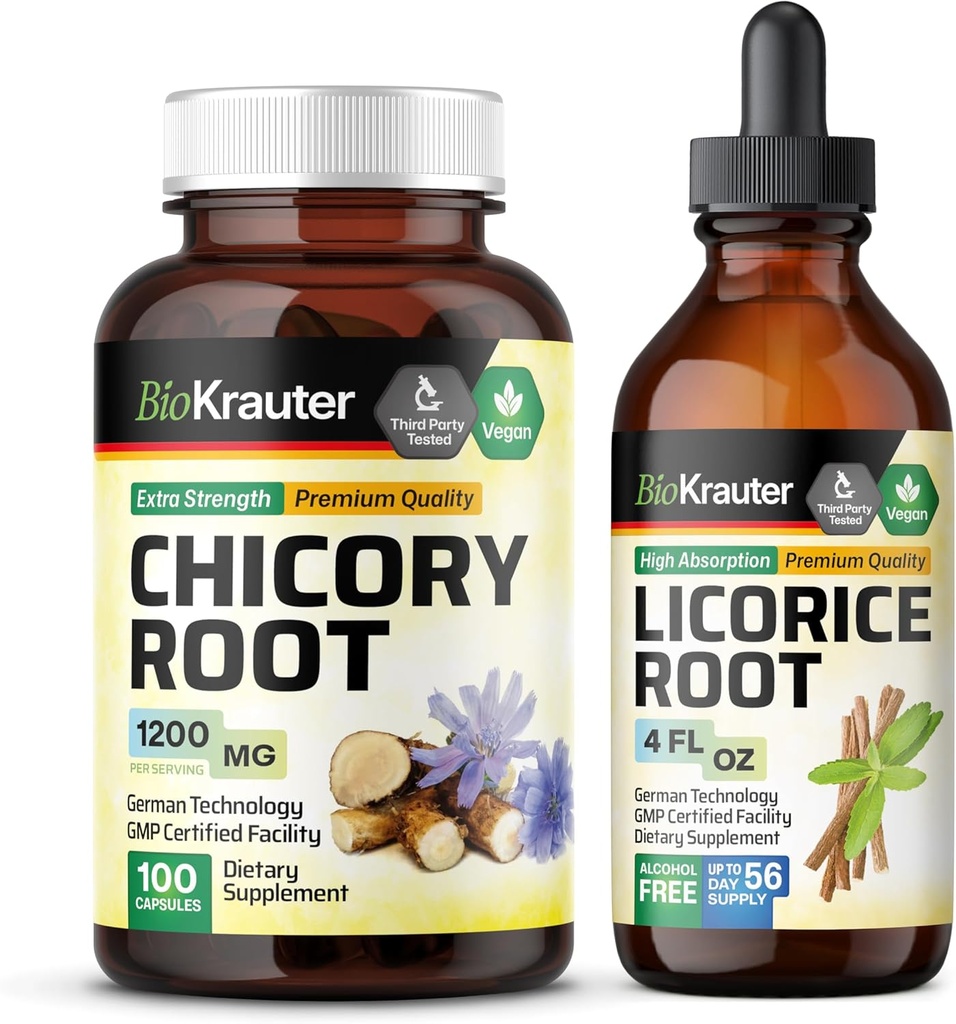BIO KRAUTER Siguri juur 100 kapslit & lagritsa juurtinktuur 4 Fl. Oz.