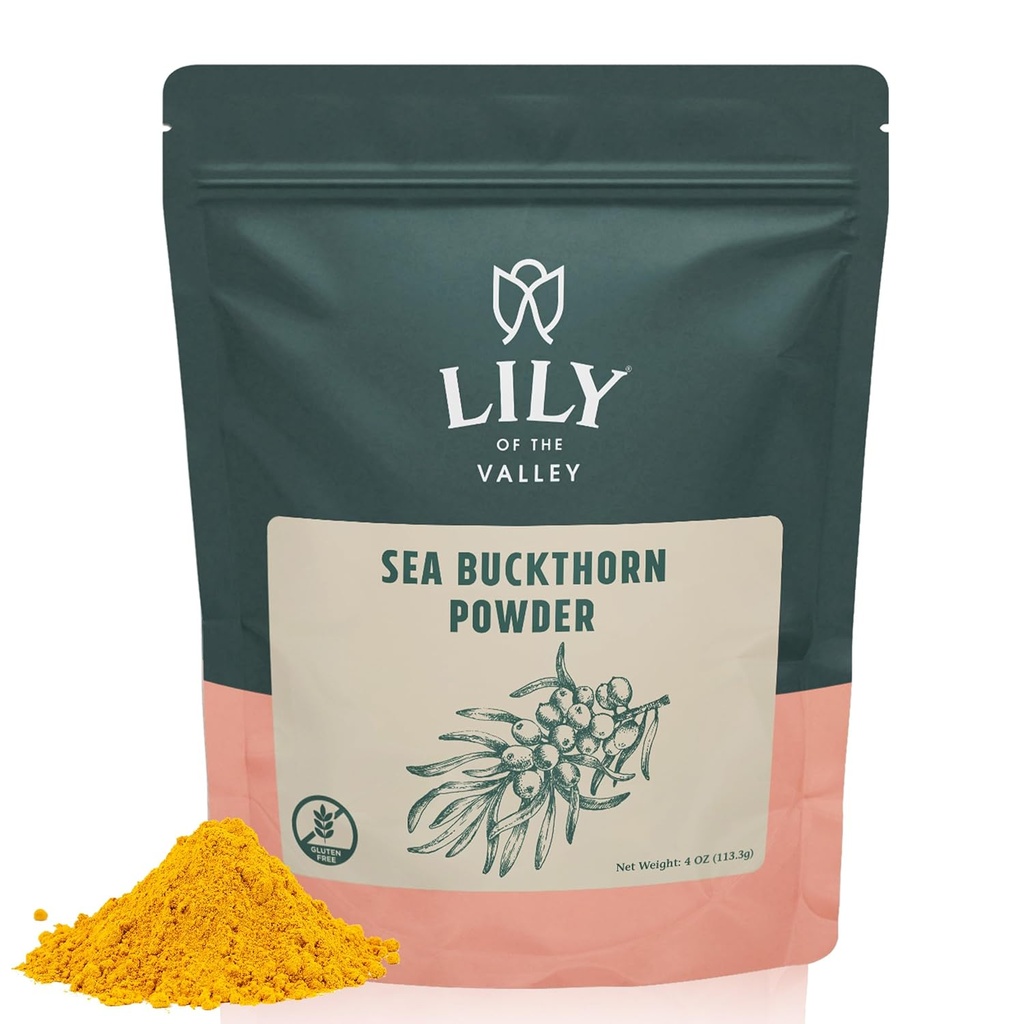 Lily of the Valley Sea Buckthorn Powder - Rhamnus Cathartica - No Added Sugar - Tart Berry Maitse - Vegan & Gluten-free - pakendatud taassuletavasse kotti (4oz, 113g)