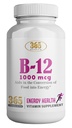 365 Tervis Tervis vitamiin B12 1000mcg tabletid, energia muundamise toetamine, toidulisand energia ainevahetuse toetamiseks, 365 päeva pakkumine