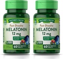 Nature's Truth Melatoniin 12 mg, Natural Berry Flavor, 60 Count, Multi (pakk 2)