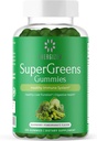 Roheline Superfood Gummies Plus - toetab tervislikku maksa, seedetrakti tervist ja immuunsüsteemi - Vegan, GMO, Gluteenivaba - Vaarika ja granaatõuna maitse - 120 Count