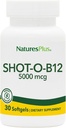 Natures Plus Shot-O-B12 (tsüanokobalamiin) - 5000 mcg, 30 Softgels - kõrge potentsi, kiire toime B12 täiendus - mälu ja energia võimendaja - gluteenivaba - 30 Servings