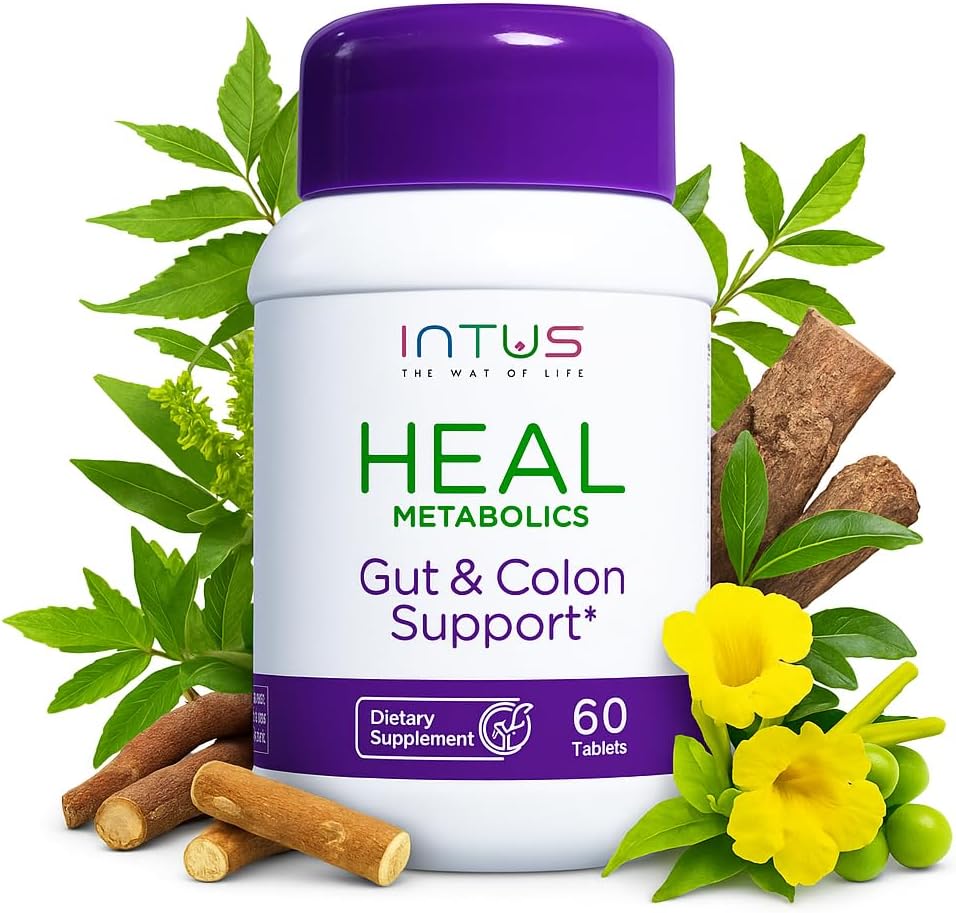 Intus Heal Colon Cleanse ja soolestiku tervise täiendus naistele - Ayurveda Detox Cleanse seedetrakti tervisele - Gut Detox Cleanse & Body Detox naistele - 60 tabletti
