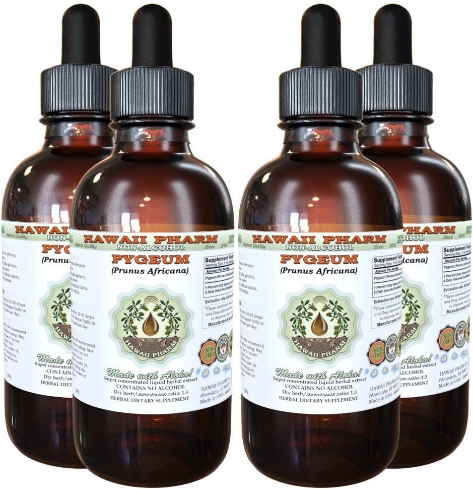 Aafrika kirsi Pygeum Alkoholivaba vedelik ekstrakt, Aafrika kirsi Pygeum (Prunus Africana) Bark Glycerite looduslik taimsete täiendada, Hawaii Pharm, USA 4x4 oz