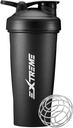 EXTREME Classic Shaker Bottle koos traadiga Whisk, ideaalne valgu raputamiseks ja enne treeningut, Leak Proof Shaker Cups, BPA Free, nõudepesumasin SAFE, 24 Ounce, Black
