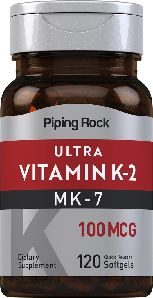 Torukivimi vitamiin K2 MK7 | 100 mcg | 120 softgels | Mitte-GMO, gluteenivaba toidulisand