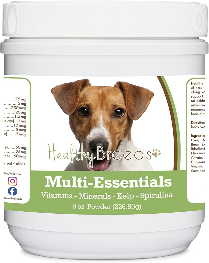 Jack Russelli terjer Multi-Essentials Pulber koertele - ideaalne toidulisand vitamiine, mineraale ja antioksüdante oma koerale - 8 oz