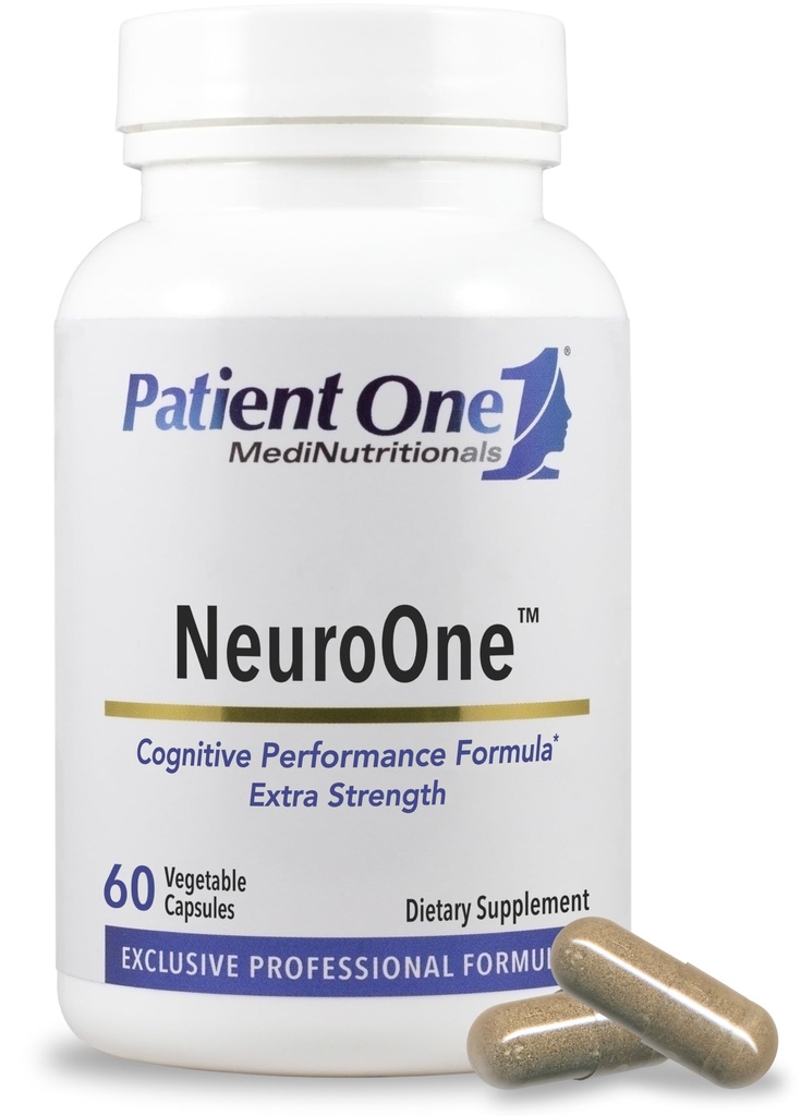 Patient One NeuroOne | Supplement to Support Memory, Cognition, Mood and Focus* | with Citicoline, Acetyl-L-Carnitine, Gingko and More | 60 Capsules