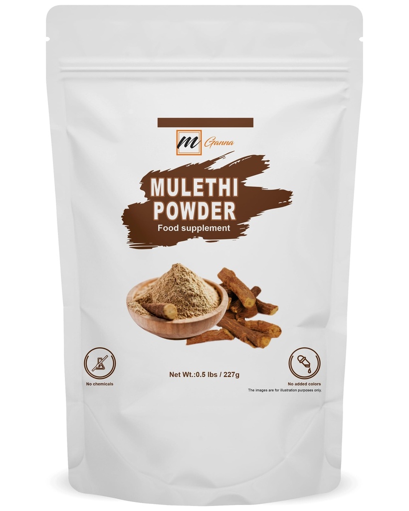 Pure Mulethi / Licorice / Glycyrrhiza Glabra pulber tervise ja nahahoolduse ning kosmeetikavahendite jaoks 227 GMS / 0,5 LBS