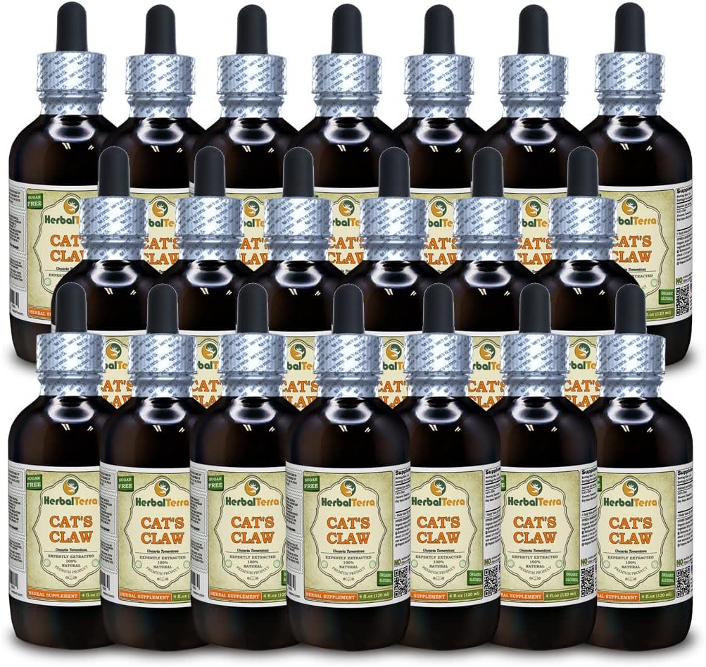 Kassiküüne (Uncaria Tomentosa) tinktuur, kuivatatud sisemine koor Vedelikekstrakt (Brand Name: HerbalTerra, Proudly Made in USA) 20x4 fl.oz (20x120 ml)