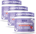 ColonSweep - Maasikas Maitsestatud Probiootiline Psyllium Husk Pulber Colon Cleanser, 7,8 oz. Fiber Supplement Support for Gut Health - Puhastuspuhitus Relief & Detox - 30 Servings (Pack of 3)