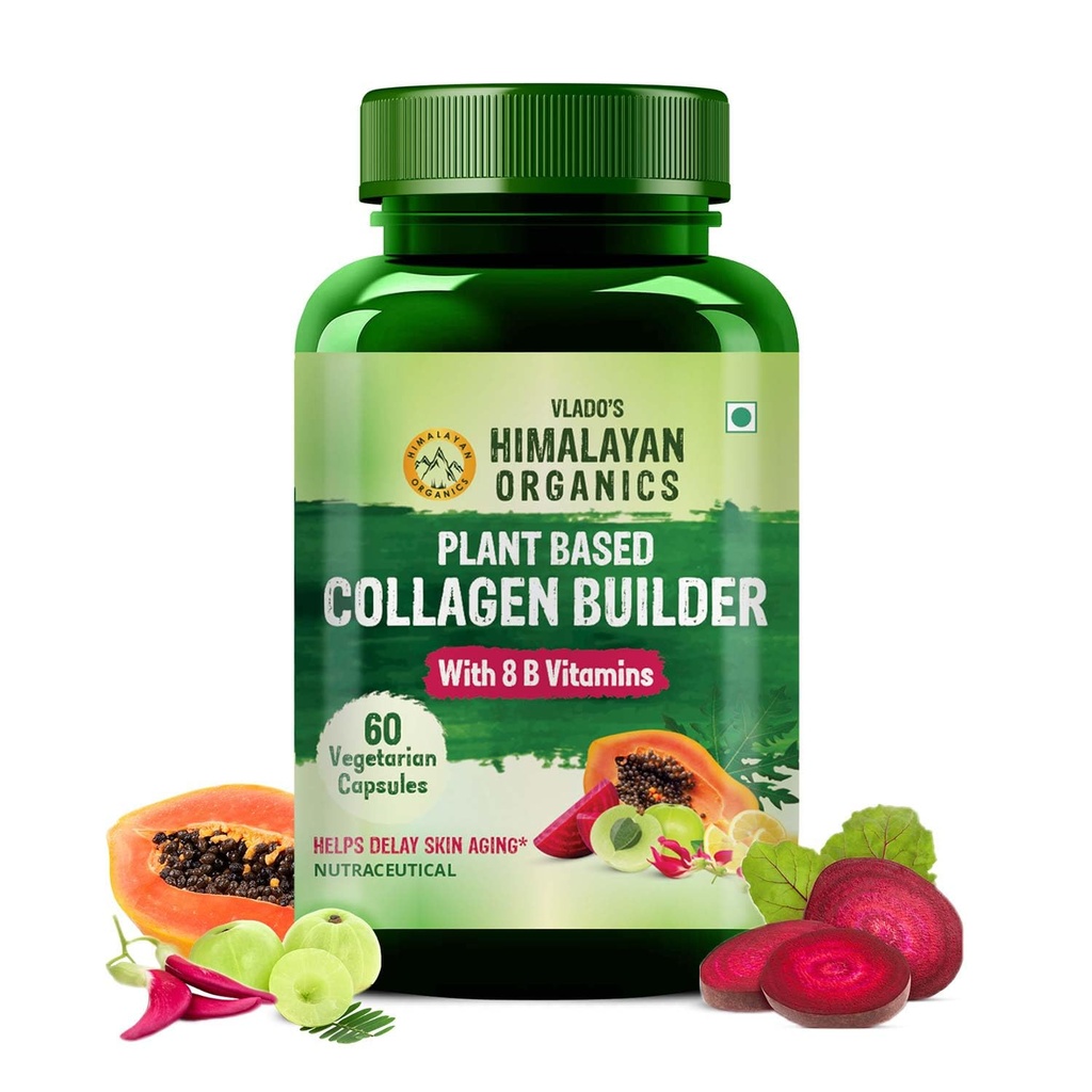 Himaalaja Orgaanika Orgaaniline kollageeni Ehitaja juustele ja nahale Biotiin ja C-vitamiin (60 kapslit)
