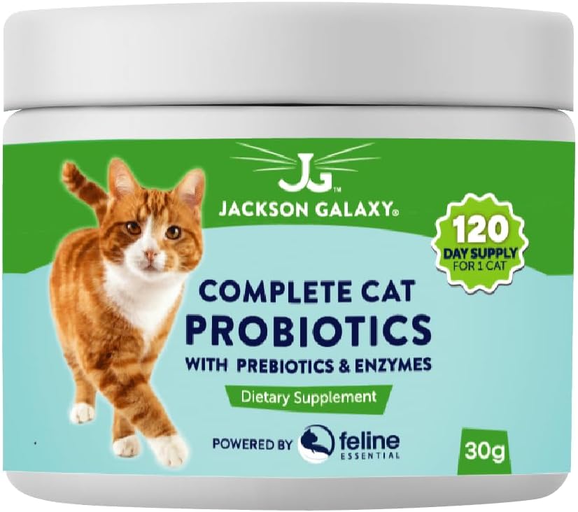 Täielik kassi probiootikumid prebiootikumidega ja ensüümidega Jackson Galaxy - seedimise tugi, immuuntoetus toidulisand - valmistatud USA-s