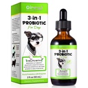 Probiootikum koertele, Natural 3 in 1 Dog Probiootilised tilgad aitavad leevendada kõhulahtisust, toetab soolestiku tervist, sügelevat nahka, allergiaid, immuunsust, seedeensüümi koera toidulisandile, peekoni maitse - 60 ml / 2 fl.oz