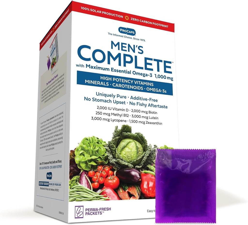 ANDREW LESSMAN Multivitamiin-Men’s Complete with Maximum Essential Omega-3 1000 mg 30 Packets – 30+ High Potencies of All Nutritions, Essential Vitamins, Minerals, Carotenoids. Ei mingeid lisaaineid