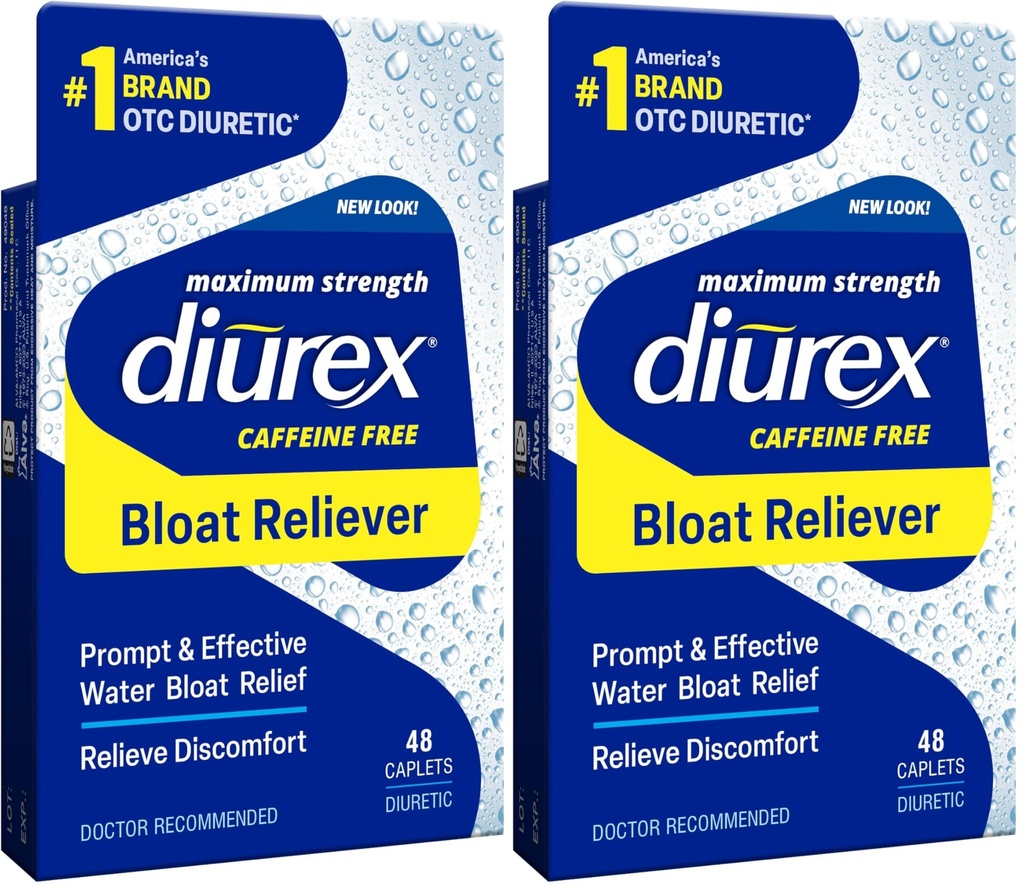 Diurex Max - maksimaalne tugevus kofeiinivaba diureetiline vesi pillid - tunne parem ja vähem raske, 48 loend (pakk 2)