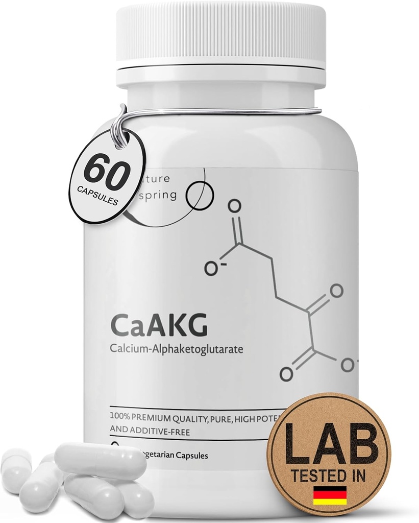 CaAKG täiendus (Alpha Ketoglutaraat) (1,000 mg 2 kapsli serveerimiseks, 60 kapslit). Toetab rakuenergiat