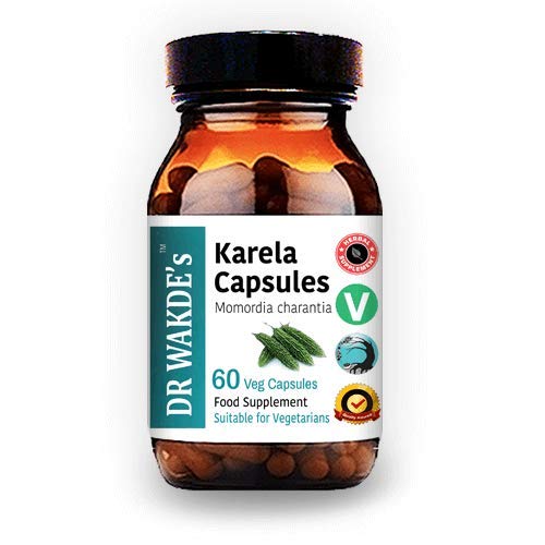 DR WAKDE Karela kapslid (kibe gourd, kibe melon, 60 Veg Caps, taimepõhine toidulisand, Ayurveda maitsetaimed, kõik looduslikud, vegan)