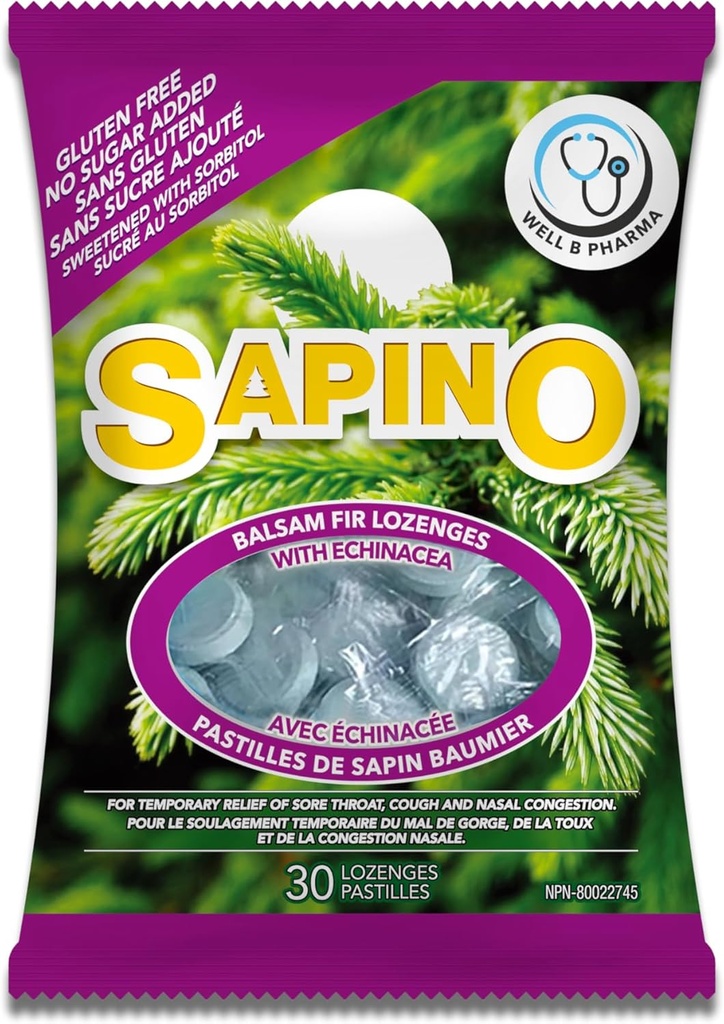 Balsam Fir Lozenges koos Echinacea, Light Green