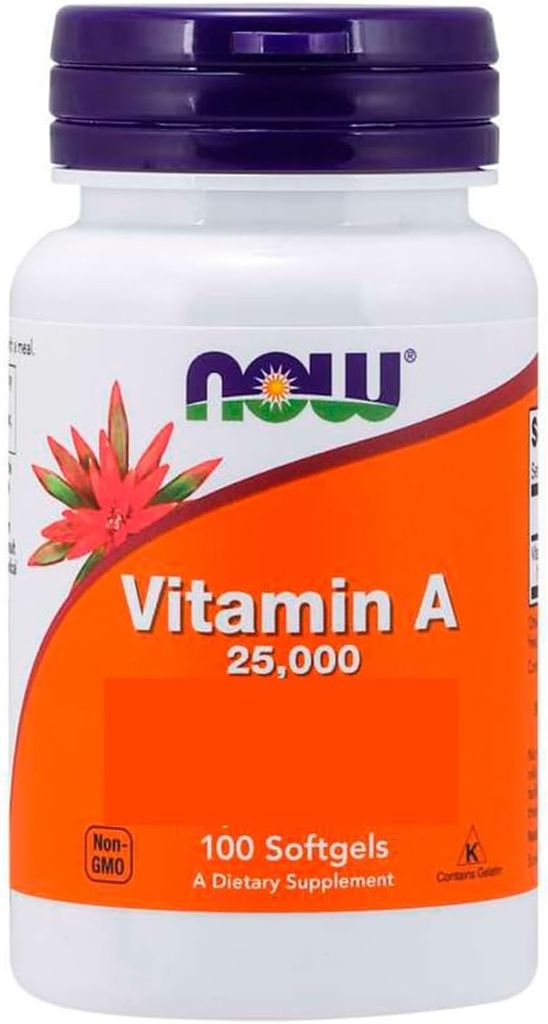 A-vitamiin kalamaksaõlist, 25000IU, 250 Sgels by Now Foods (pakk 4)