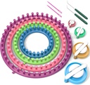 READAEER Round Knitting Looms Set Craft Kit Tool Hook Nõel ja Pompom Maker