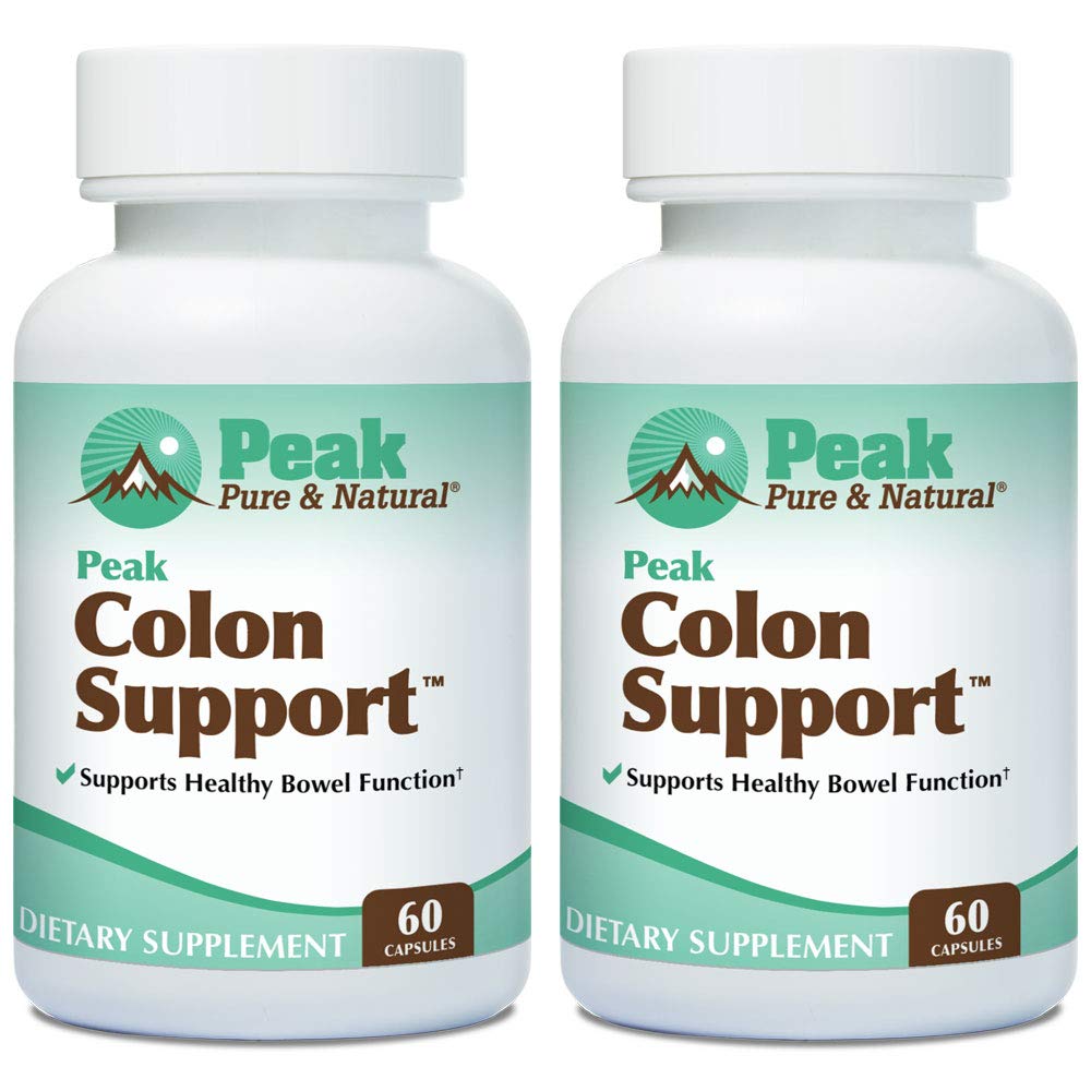 Peak Pure & Natural Colon Support - Colon Cleanse ja Detox Supplement for Seedetrakti Tervis - Soolestiku Tervisetoetus Inuliini ja Senna Leafi ekstraktidega - Fiber, Prebiootikumid ja probiootikumid - 2 Pack