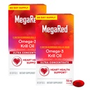 MegaRed Ultra kontsentraat 750mg Omega-3 Krill õli rasvhapete lisandiga EPA / DHA, antioksüdant astaksantiin, kalaõli järelmaitse ei toeta südame tervist, 80 Count Softgels (2 Pack)