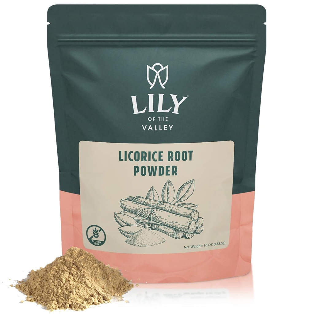 Lily of the Valley Lagriice/Liquorice Root Powder – Ground Mulethi Sourced from India – Natural Sweetener – Vegan & Gluten-free – Pakendatud taassuletavasse kotti (16oz, 453g)