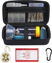 YouKnow Travel Carrying Case for astma inhalaator, Inhaler Spacer täiskasvanutele ja lastele, Mask, Inhalaatori hoidja astma hoiatusmärgis ja meditsiiniline kaart, karabiiniga (ainult juhul) (must)
