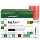 Cureveda Curveda Kasvatamine Taimepõhine Biotiin 10000 Mcg Pulber Täiendus Unisex, Kasu Tervislik peanahk ja juuste kasvu, Ei Lisatud Suhkrut, Looduslik granaatõuna Maitse 150 g (Pakk 1) Grow-1