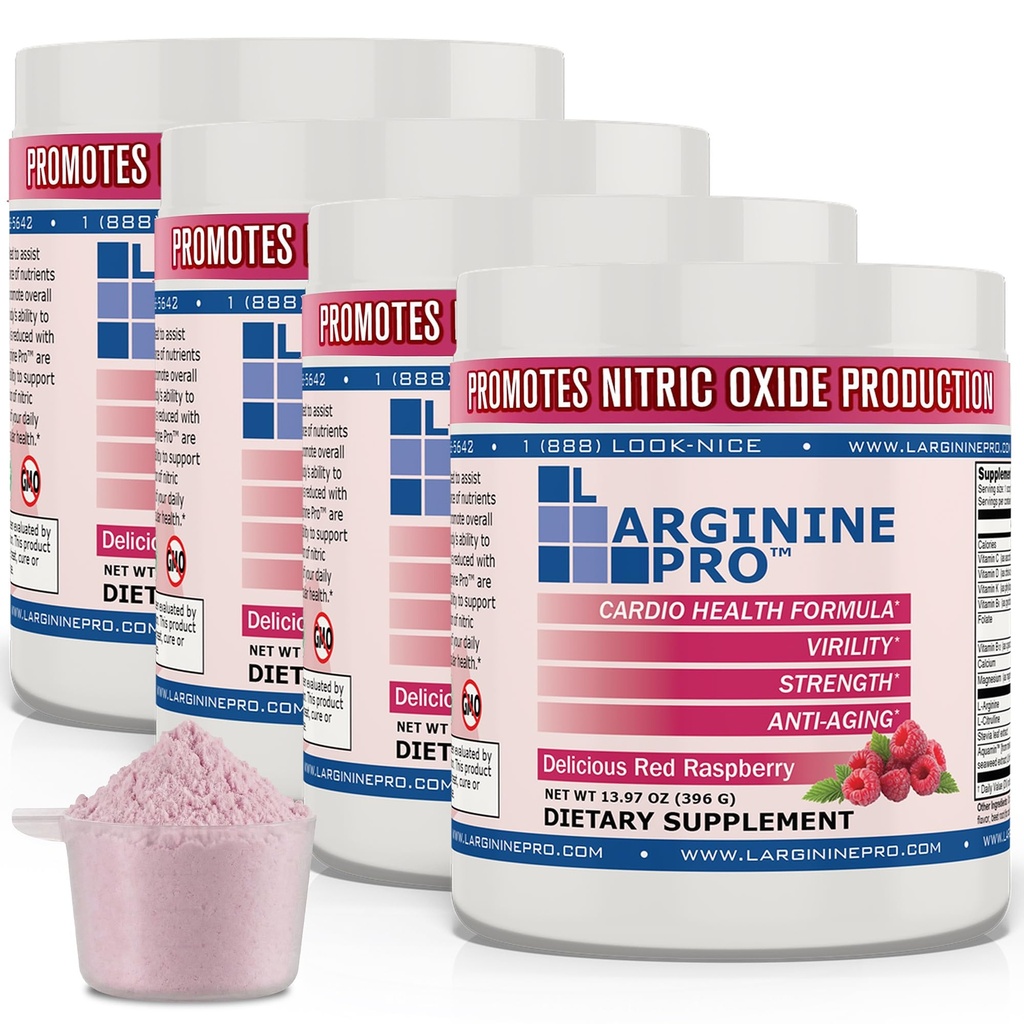 L-ARGININE PRO | 5500mg L-arginiin Plus L-tsitrulliin 1,100mg Vaarikapulber joogisegu täiendus lämmastikoksiidi tootmise suurendamiseks