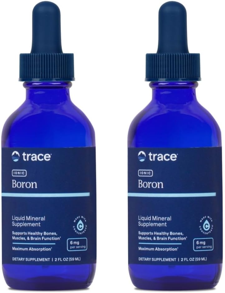Jälgimine Mineraalid Ioonne Boor - Vedel Ioonne Boorilisa igapäevaseks tervisetoetuseks - Luud, Lihased Ja Sidekoetoetus - Tervislik mõtteviis - Vegan & Gluteenivaba - 2 fl oz (96 Servings, 2 Pack)