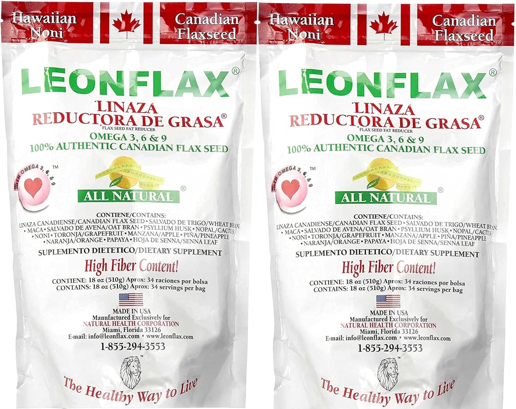 Leonflax 100% ehtne Kanada linaseemne pulber, kõik looduslikud, kõrge kiudainesisaldusega toidulisandid seedetrakti tervise parandamiseks, Omega 3, 6 ja 9, 18 Oz, kott (1) (2)
