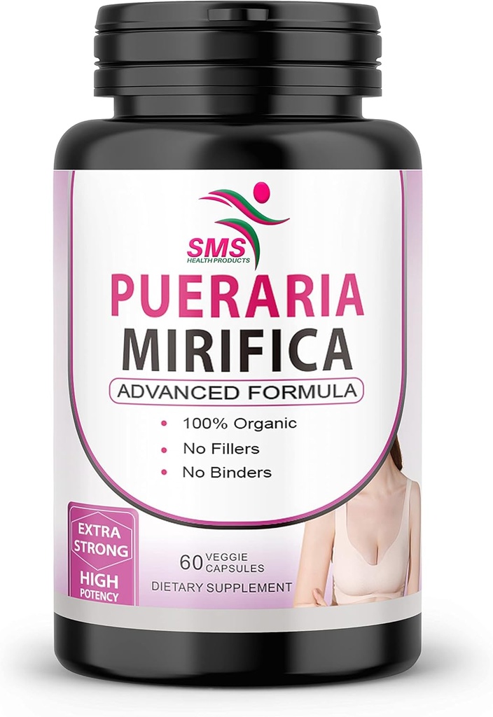 Pueraria Mirifica (Kwao Krua Kao) Täiendavad tabletid - puhas juur 10: 1 kontsentreeritud valge ekstrakti pulber Taist, Premium Organic - edendab naiste tervist - 60 Veggie kapslit.
