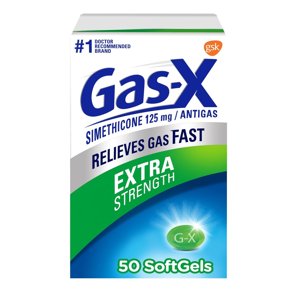 Gas-X Extra Strength Gas Relief Softgels koos Simethicone 125 mg - 50 loend