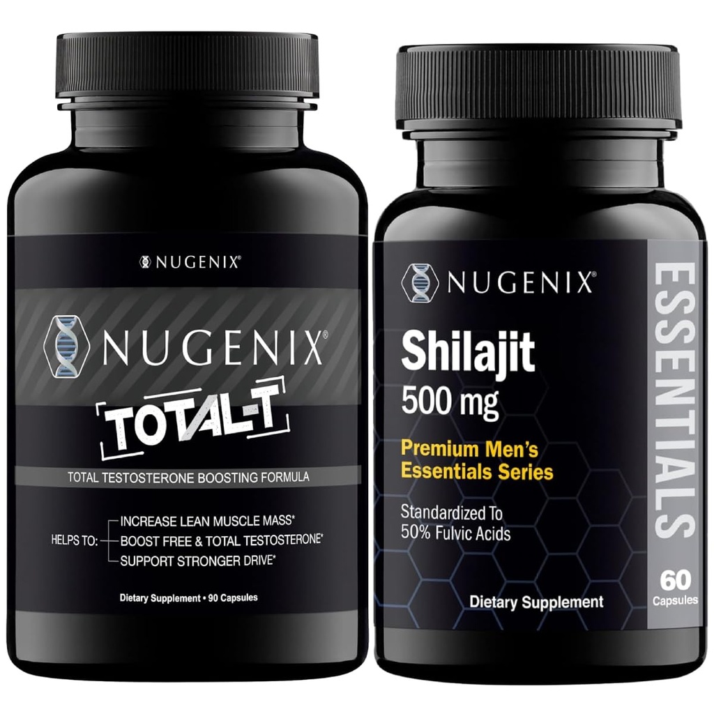 Nugenix Essentials Shilajit ja Total-T testosterooni Booster meestele