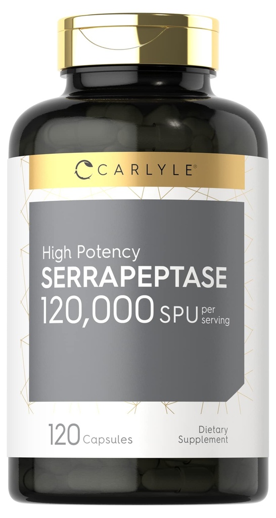 Carlyle Serrapeptase 120000 SPU | 120 kapslit | Toetab Sinus Health | Gluteenivaba ensüümilisand