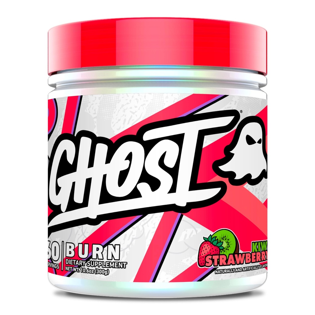 GHOST Burn Weight Management Powder, Kiwi Maasikas (60 Servings) - Metabolism ja energiatoetus meestele ja naistele - looduslik kofeiin, L-karnitiin ja L-türosiin - soja ja suhkruvaba, vegan