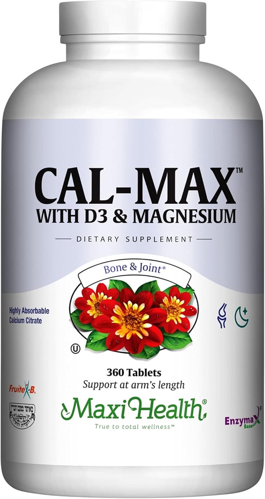 Kaltsium 1000 mg D3-vitamiiniga (400 RÜ) ja magneesiumiga (750 mg) - toidulisand luudele, hammastele, liigestele - meestele ja naistele - 360 tabletti