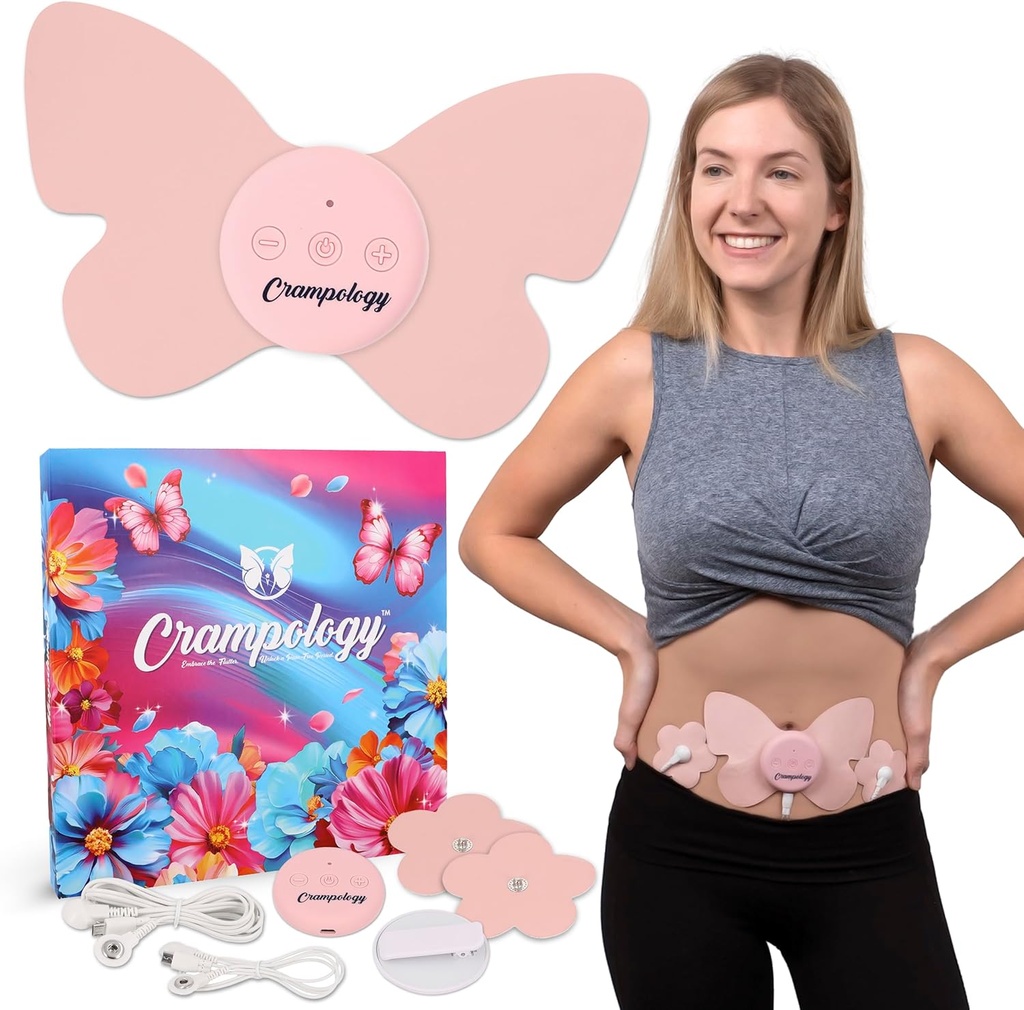 Roosa perioodi krampide leevendamine Valu leevendav seade, krampide massager menstruaal- ja alaseljavalu jaoks, vähendab endometrioosi ebamugavust, PMS TENS üksus, traadita või juhtmeta, looduslik tsükli tugi