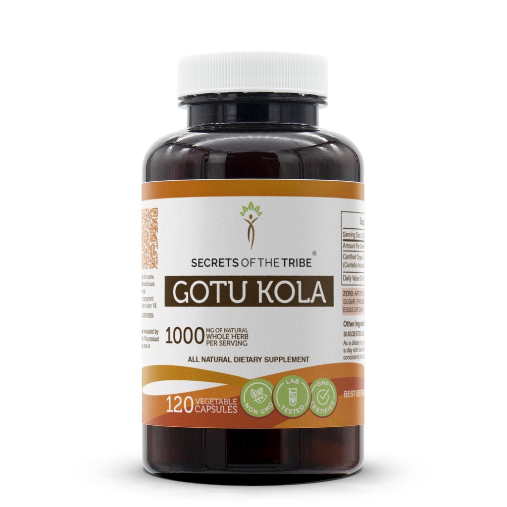 Saladused Tribe Gotu Kola 120 kapslit, 1000 mg, Gotu Kola (Centella Asiatica) Kuivatatud ürdi (120 kapslit)