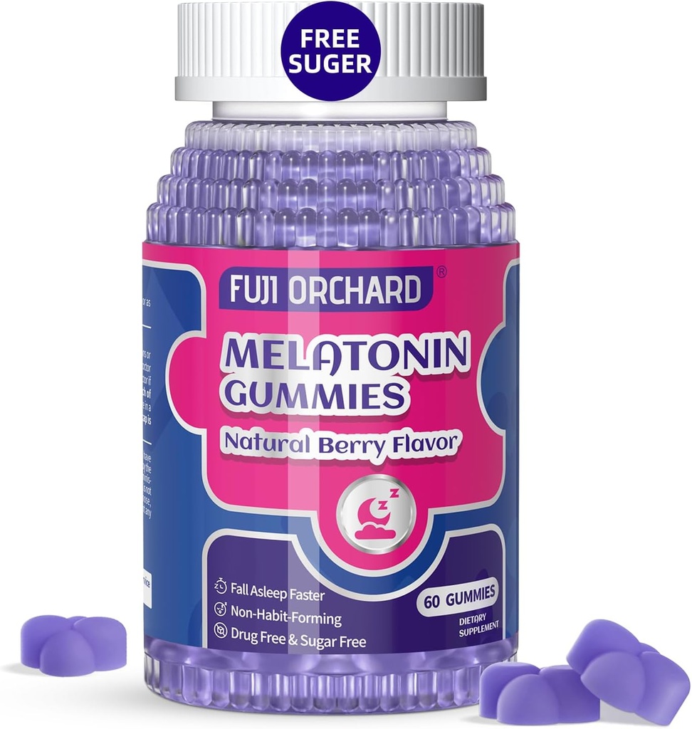 Melatoniin Gummies 20mg - Natural Sleep Aid - Sleep Supplement - Suhkruvaba melatoniini Gummies Match Magneesium aitab teil magada kiiremini ja jääda magama kauem - 60 Gummies Vegan
