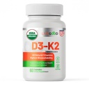 LIVEGOOD Orgaaniline D3 K2 täiendus 2000 IU, vegankapslid MK-7-ga, puhas D3-vitamiin K2-ga immuunsuse jaoks ja luu tugi, mis on valmistatud USA-s Orgaaniline D3 K2 valem (60 loend)