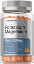 Horbäach Kaalium Magneesium Supplement Gummies | virsik maasikamaitse | 70 Count | Vegan, Non-GMO ja Gluteenivaba valem