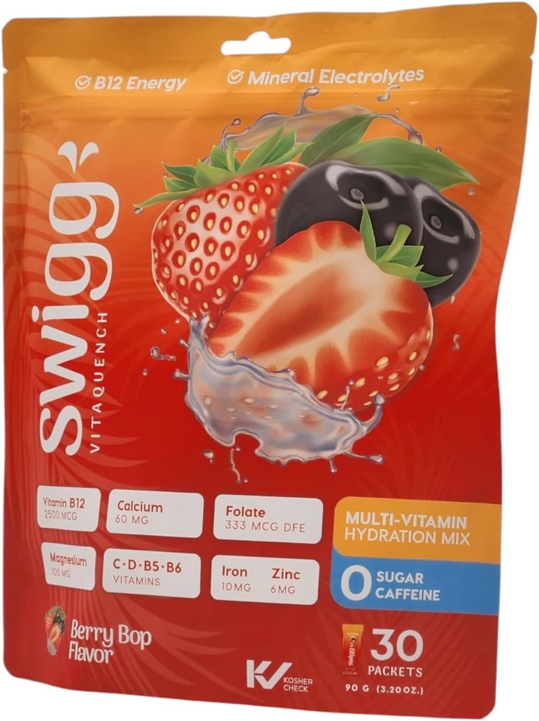 Elektrolüüdid Pulberpakendid Daily Multi Vitamiin Vee hüdraatmise pakett Pulber No suhkur 2500 mcg B12, C + D + B6, Folaat, Raudtsink + Rohkem