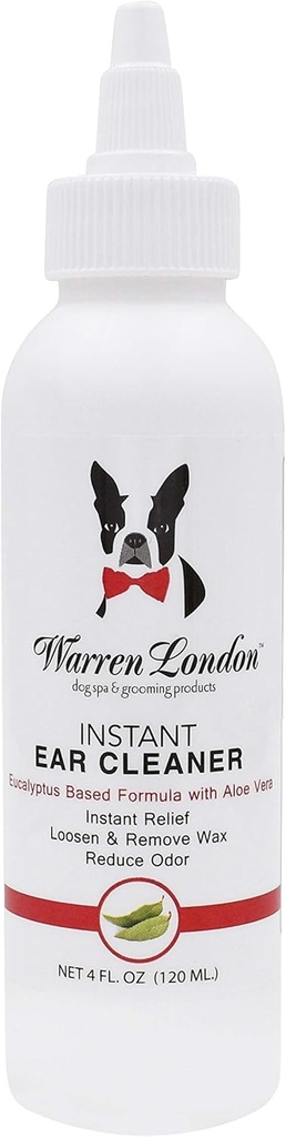 Warren London Instant Ear Cleaner - Koer Ear Drops w / Aloe vältida ärritust | Made USA | 12oz