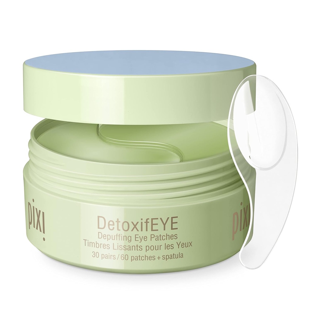Pixi DetoxifEYE Depuffing Hüdrogeel All-Eye Patches, Kurk, Hüaluroonhape & Kofeiin Puffy Eyes ja Dark Circles, Hüdraat Silma Ala, 30 paari, 60 Patches