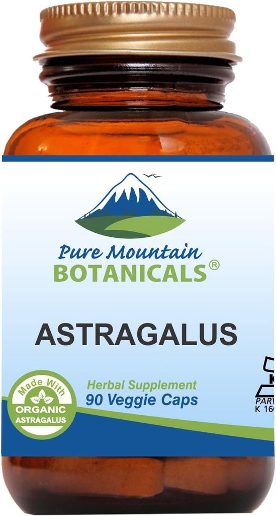 Pure Mountain Botanicals Astragalus Juurkapslid - 90 Kosher Vegan Caps 470mg Orgaaniline Astragalus