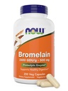 Nüüd Bromelain 500 mg, 200 Veg kapslid - looduslik ananass, proteolüütilise ensüümi lisand, 2400 GDU